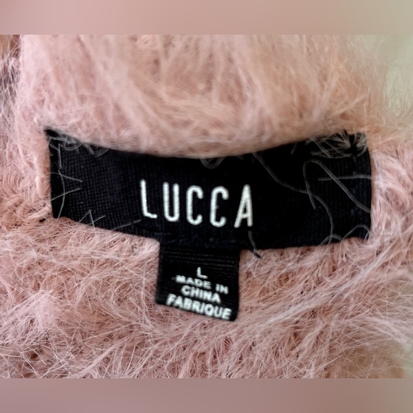Lucca Fiora Fuzzy Sweater Blush Pink Size Large, EUC - Picture 3 of 3